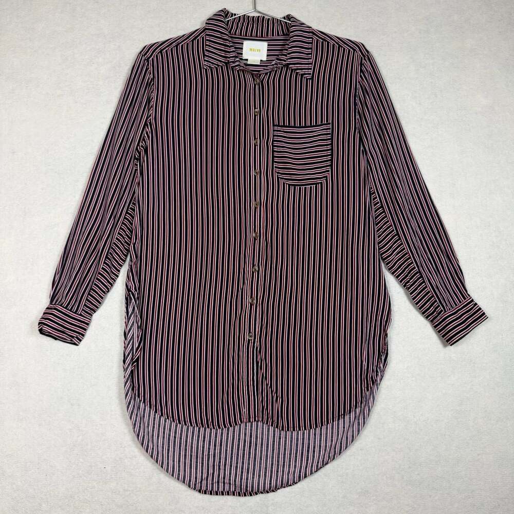 Maeve Shirt Womens XS Adelaide Poplin Striped Long Sleeve Button Down